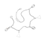 Bratara argint cu perle si triunghiuri DiAmanti MT001-AS
